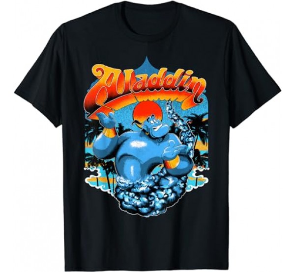 Disney Aladdin Distressed Genie Retro Logo Graphic T-Shirt T-Shirt